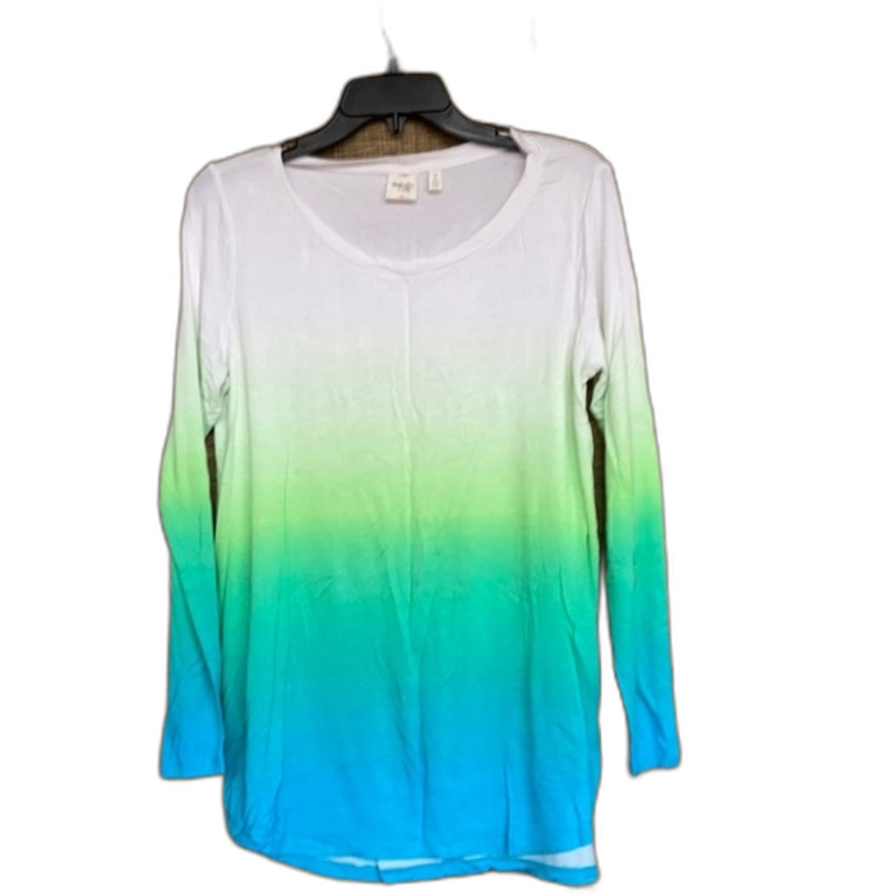 Rafaella dip dyed long sleeve tee shirt